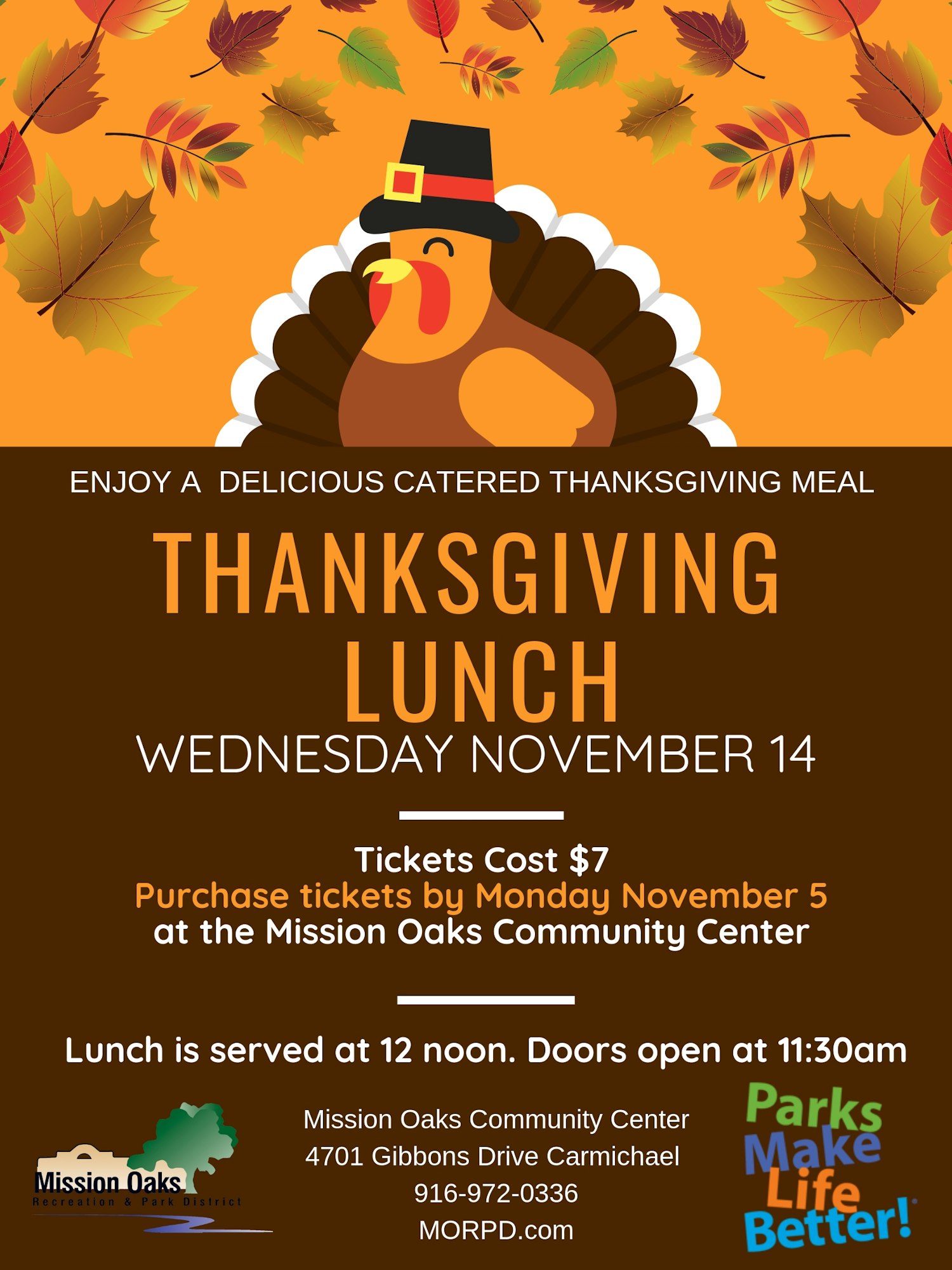 Thanksgiving Lunch Mission Oaks Recreation & Park District